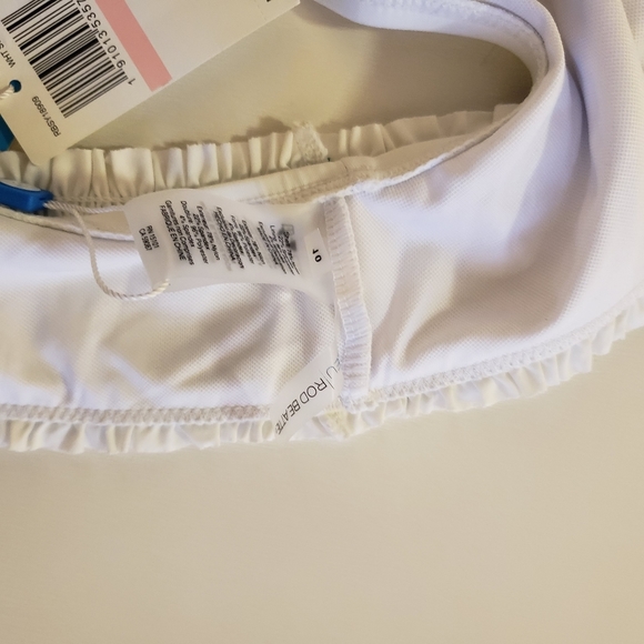 White Smocked Hip Bikini Bottom Size 10 - Picture 6 of 6